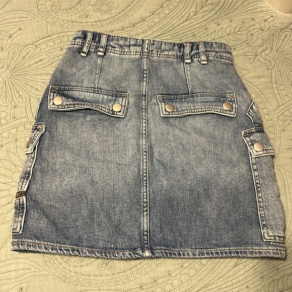 Free People We The Free 24 Denim Pocket / Zipper Skirt - Size 24 US - Picture 11 of 16